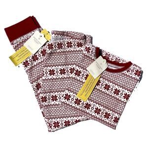 Restoration Hardware Baby & Child Fair Isle Pajama Set Unisex Kids 8 Red Cotton